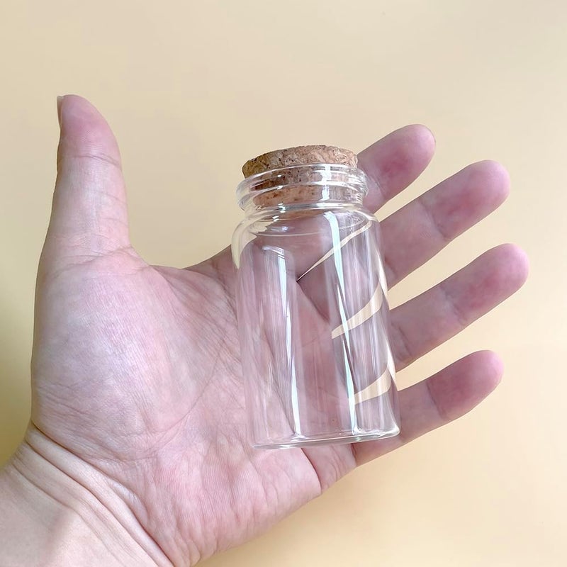 EWEIGEER 4 pcs 100ml Small Glass Bottles with Cork Stopper,Candy Containers,Vials Jars,Cute Storage Jar,Wishing Bottle 47x80mm(1.85x3.15inch) - Image 2